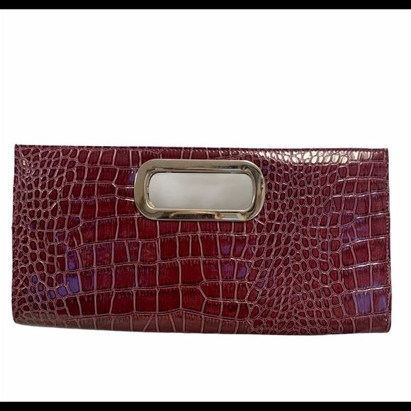 BURGUNDY maroon clutch purse - Picture 1 of 6